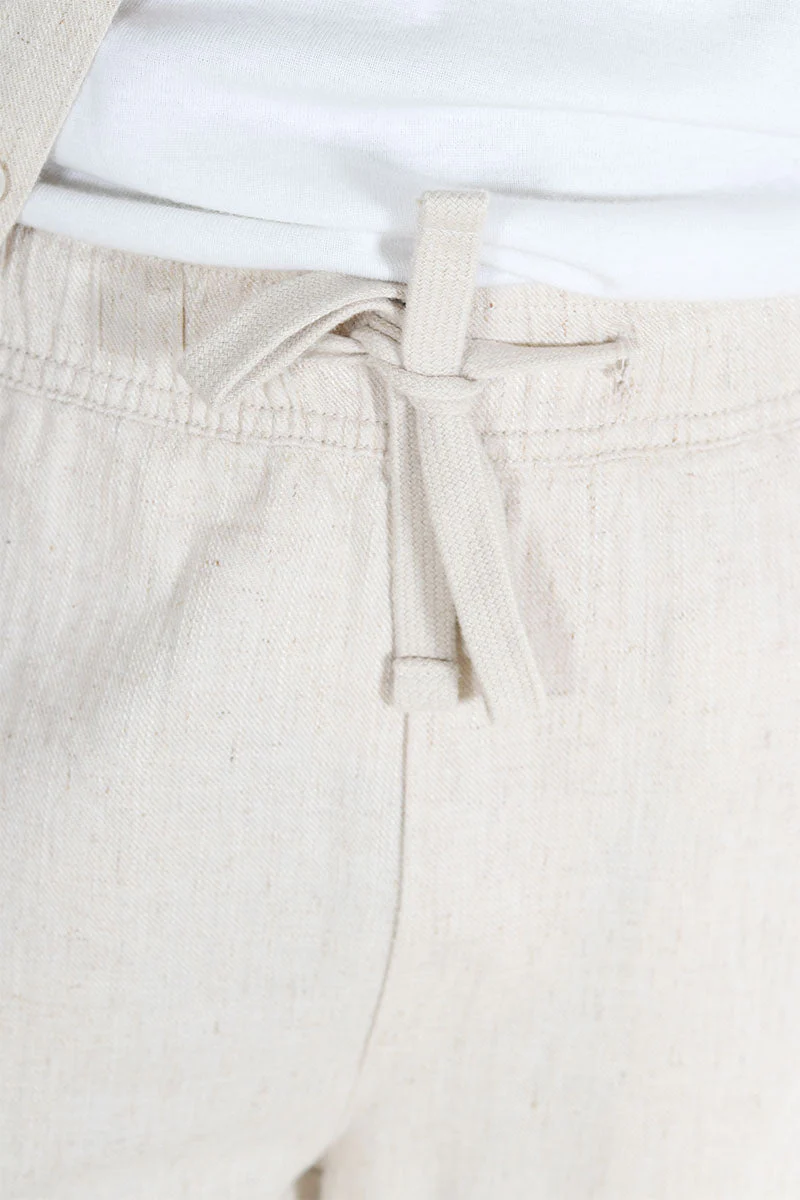 ONLY & SONS Sinus Loose Viscose Linen Pant Oatmeal - Image 4