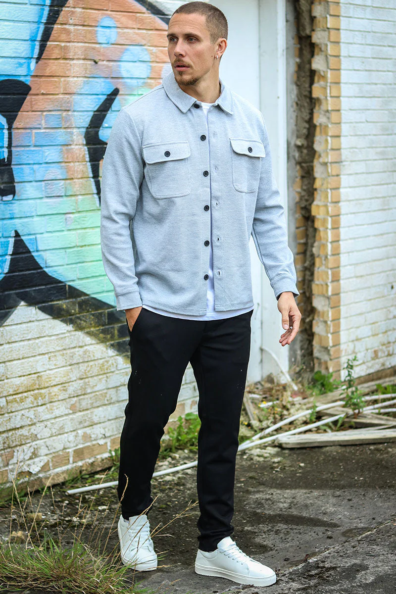 ONLY & SONS Kodyl Overshirt  Light Grey Melange - Image 4