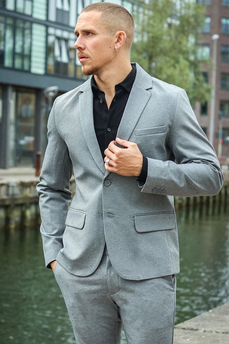 ONLY & SONS Mark Stretch Blazer Medium Grey Melange - Image 3