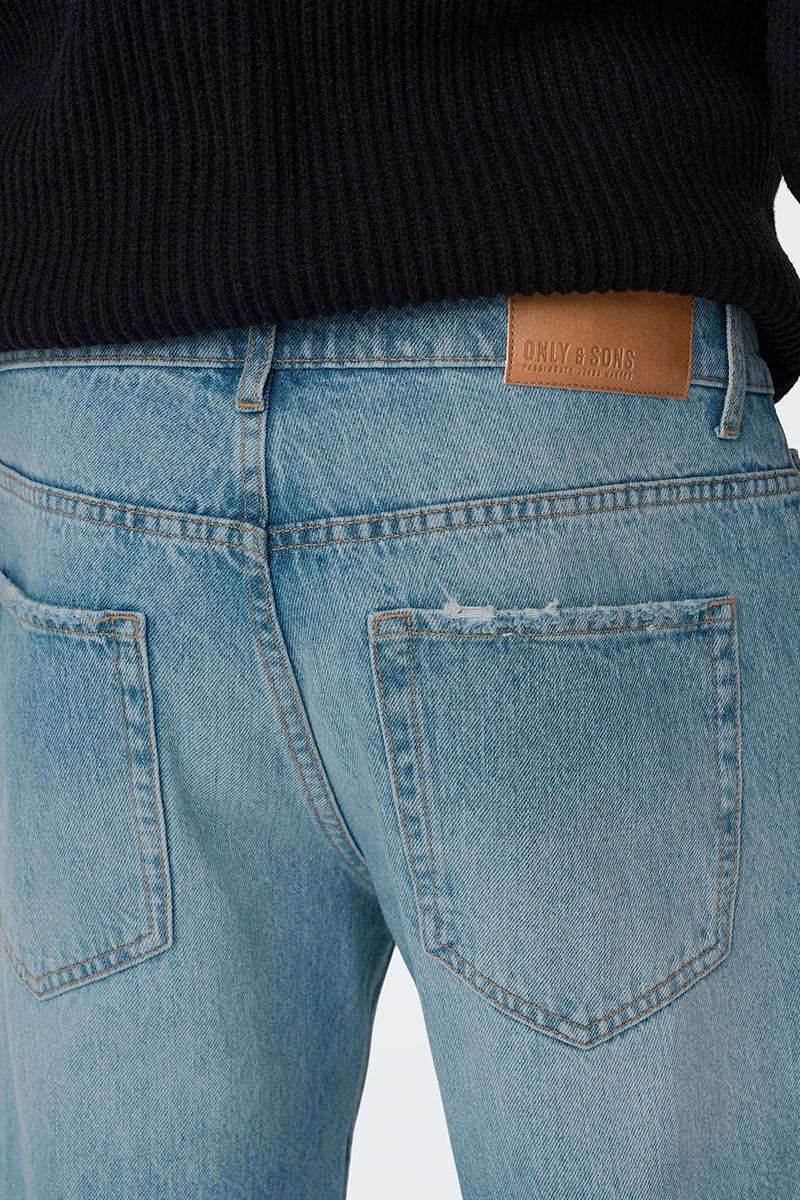 Only & Sons Edge Straight Fit 6986 Light Blue Denim - Image 4