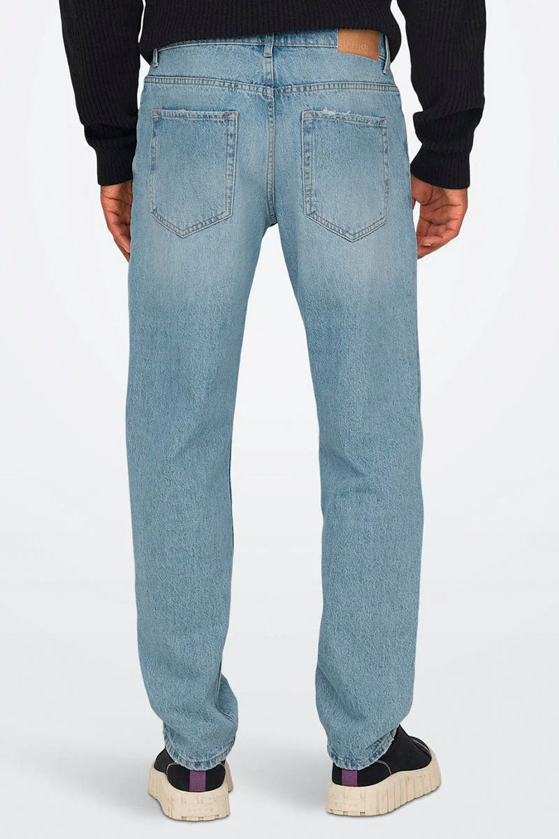 Only & Sons Edge Straight Fit 6986 Light Blue Denim - Image 5