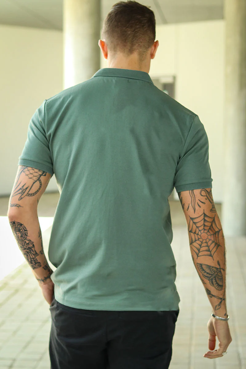 Selected Fave Zip Polo SS Agave Green - Image 7