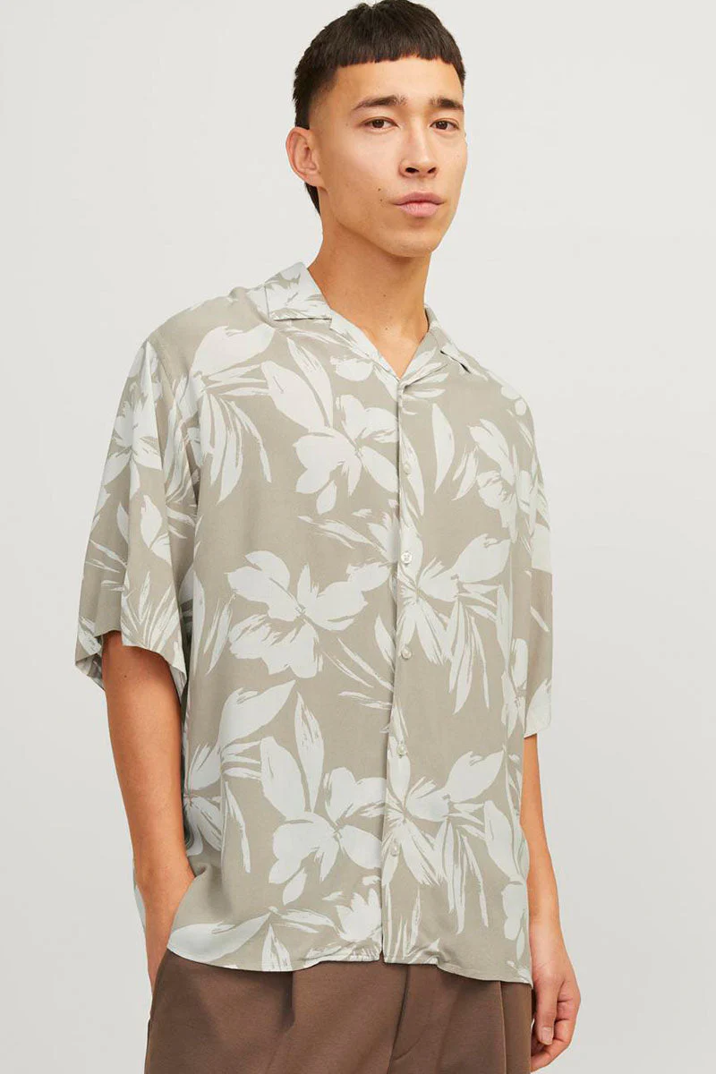 Jack & Jones Jeff AOP Resort Shirt SS Crockery