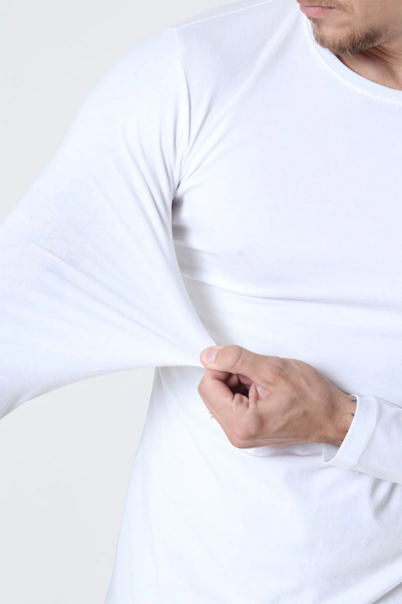 Basic Brand Muscle Fit LS T-shirt White - Image 4