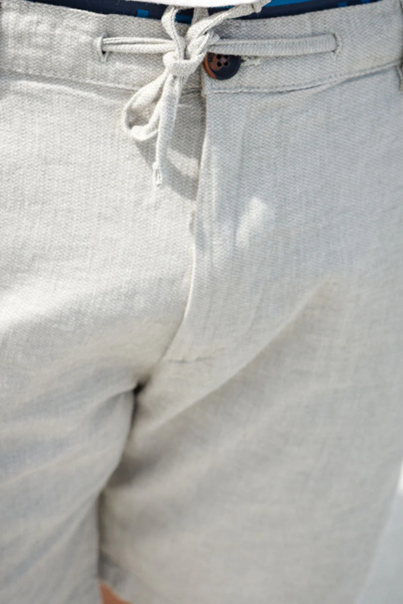 Selected Regular Brody Linen Shorts Vetiver - Image 4