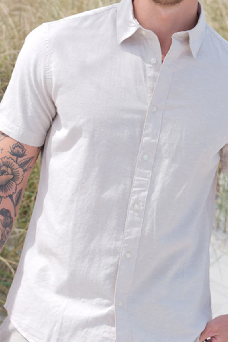 Selected Regular New Linen Shirt SS Pure Cashmere - Image 3