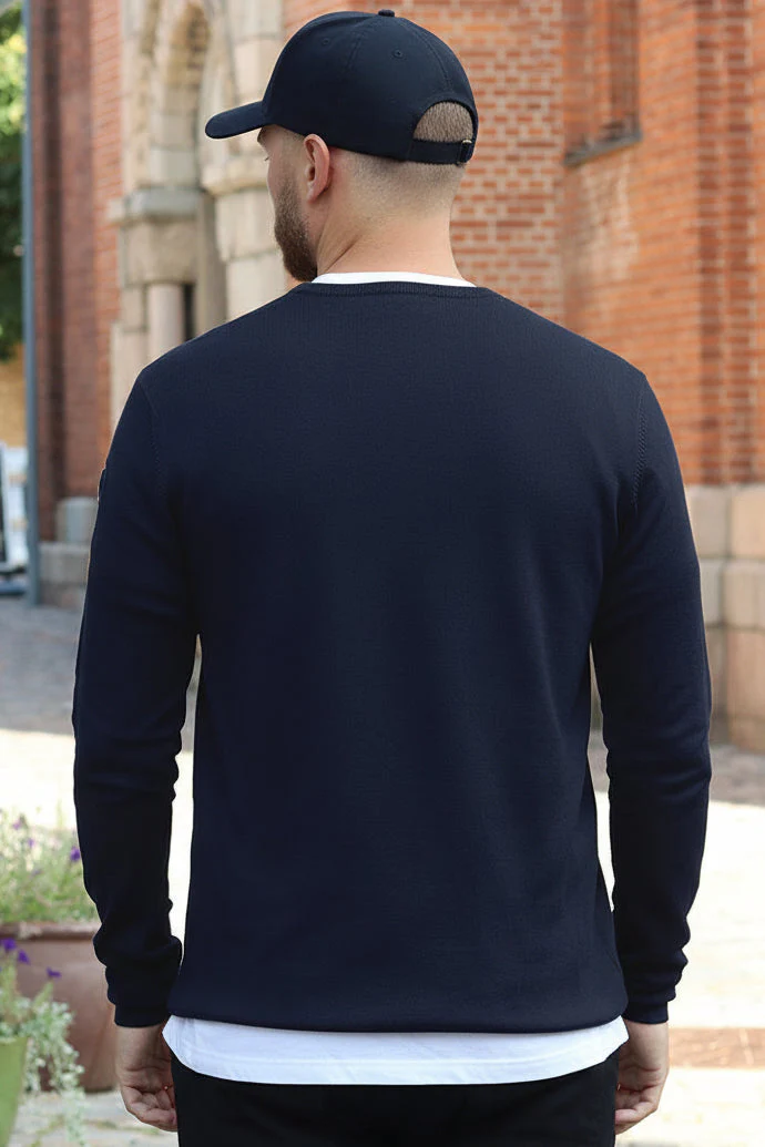 JEFF Greyson Crew Knit Navy mix - Image 4