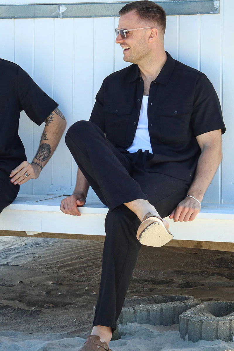 ONLY & SONS Kari Relaxed SS Shirt Viscose Linen Black - Image 2
