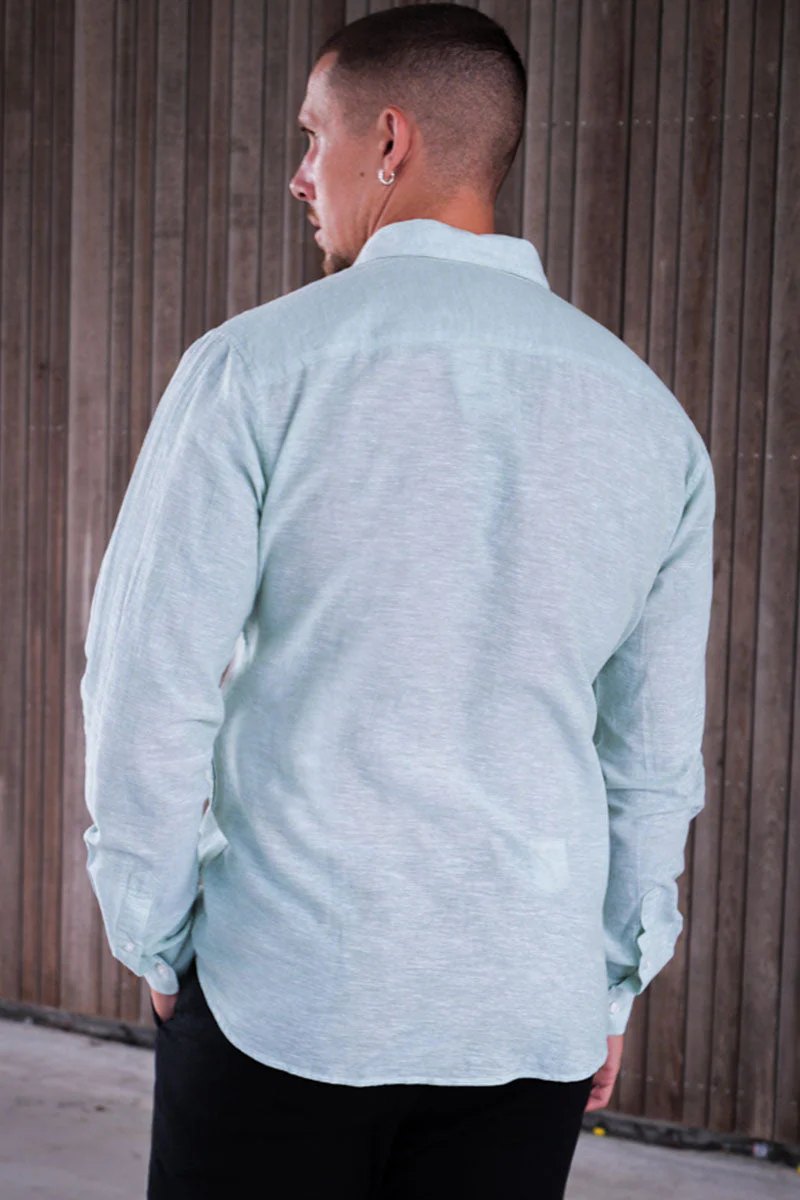 ONLY & SONS Caiden LS Linen Shirt Cashmere Blue - Image 5