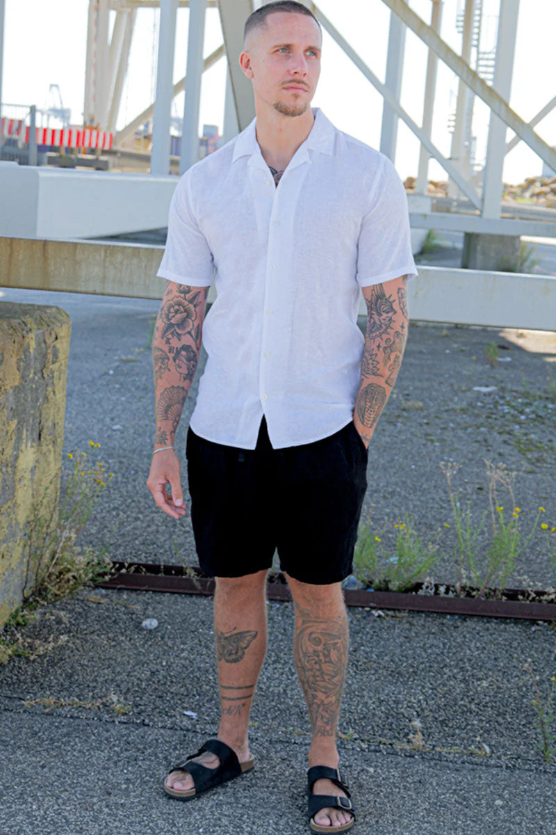 ONLY & SONS Caiden SS Resort Linen Shirt White - Image 2