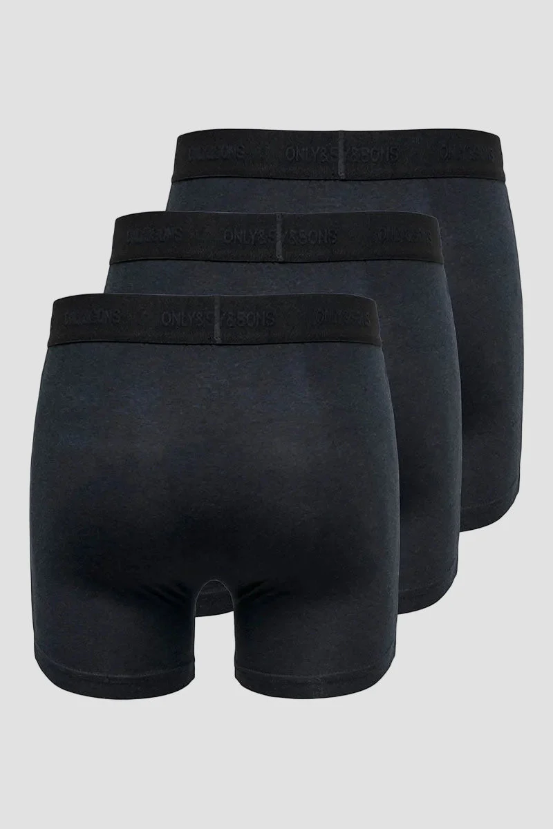 ONLY & SONS Fitz Bamboo 3 Pack Logo Boxers Black - Image 2