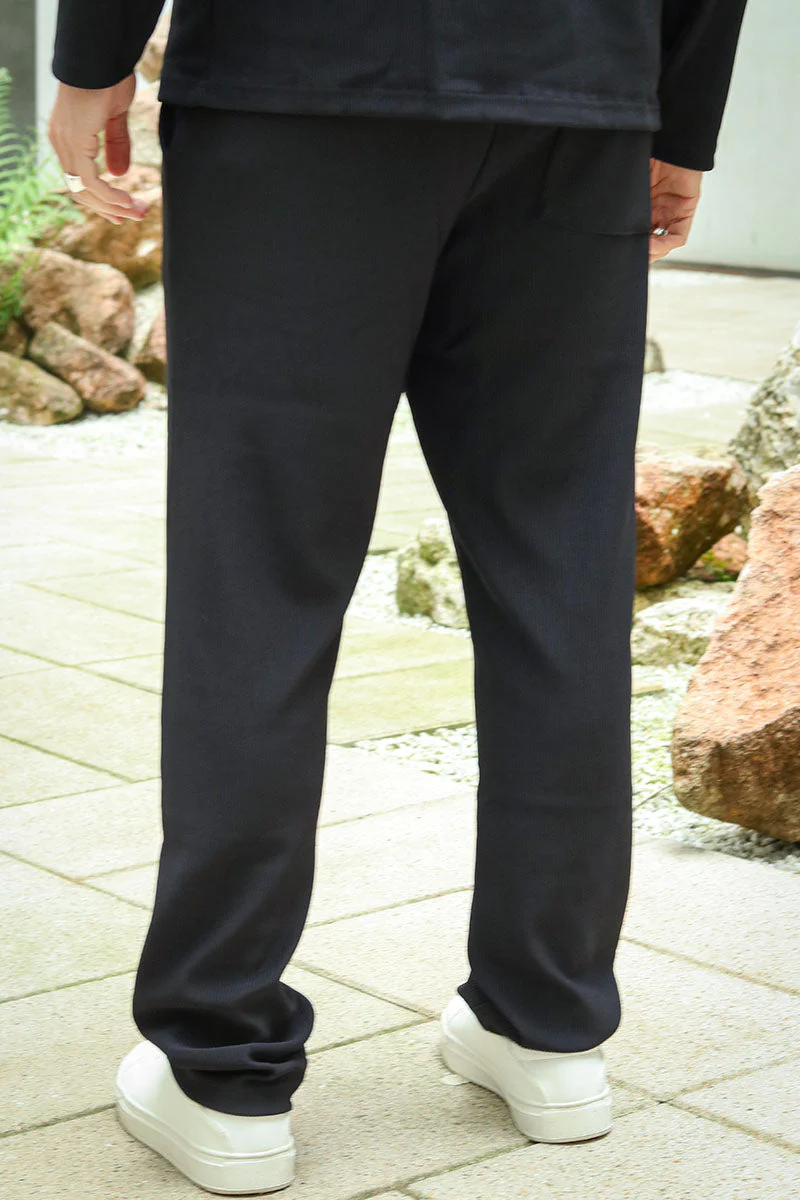 Selected Straight Plisse Trousers Black - Image 4