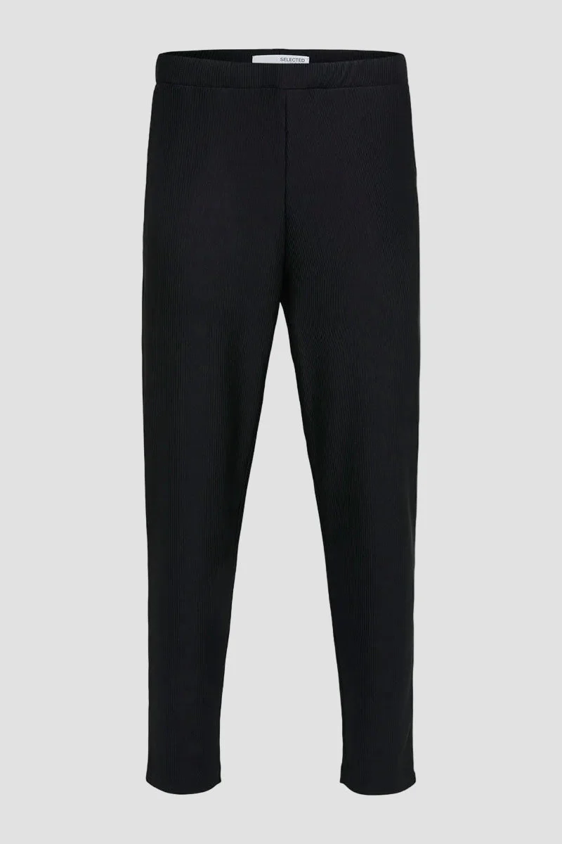 Selected Straight Plisse Trousers Black - Image 5