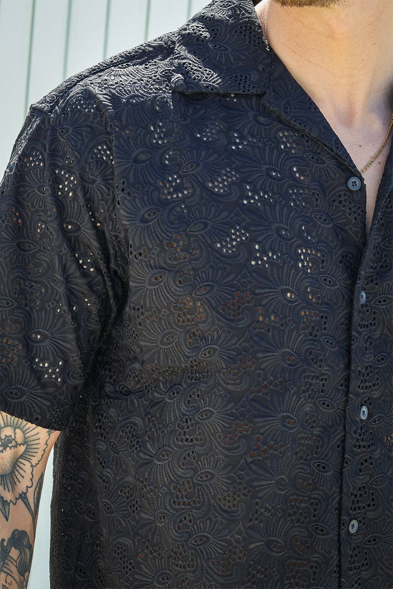 Jack & Jones Havana Lace Resort Shirt Black - Image 3