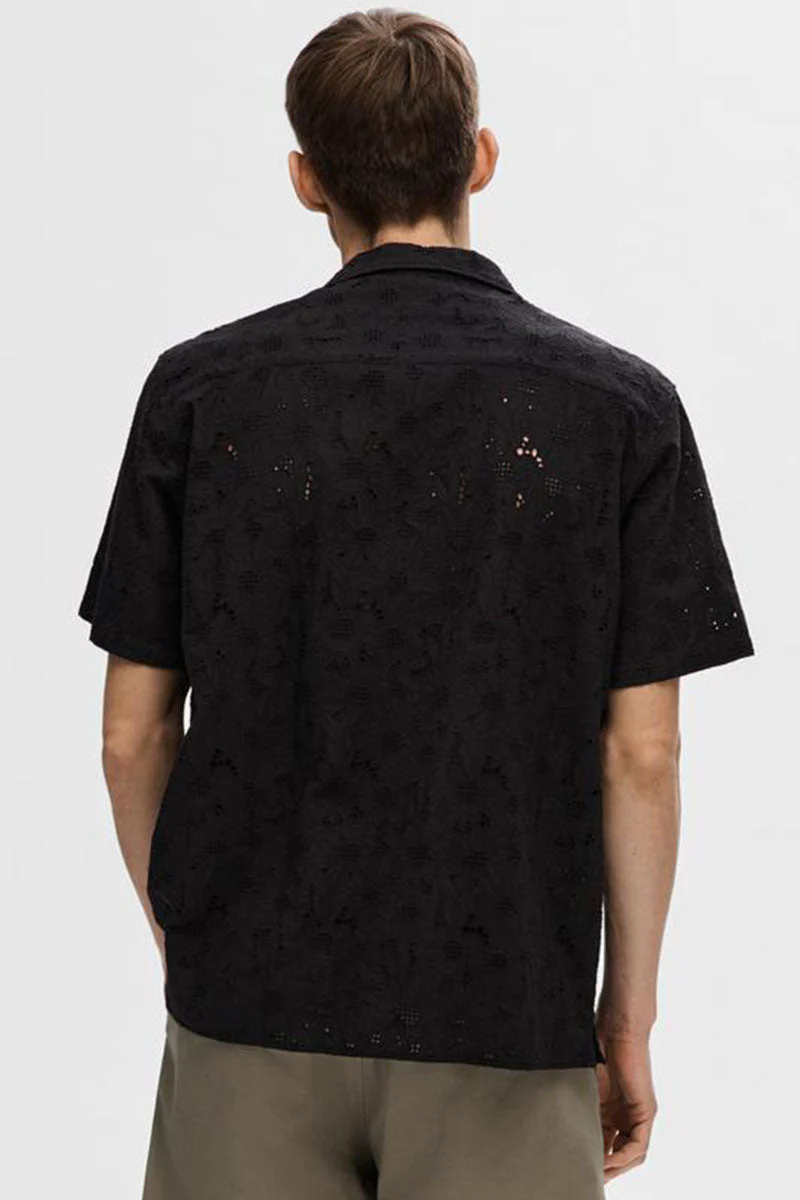 Selected Relax Jax Shirt SS Broderie Black - Image 4