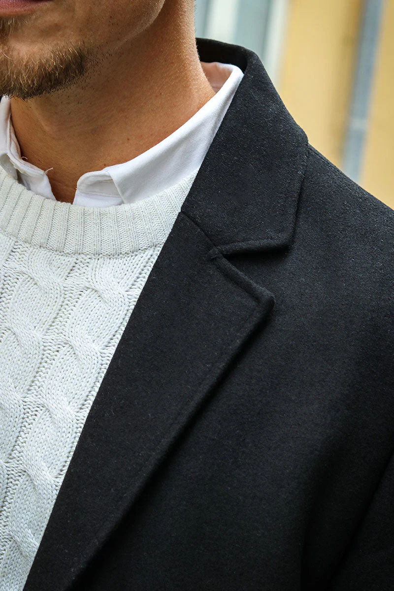 Jack & Jones Harrison Wool Coat Black - Image 4