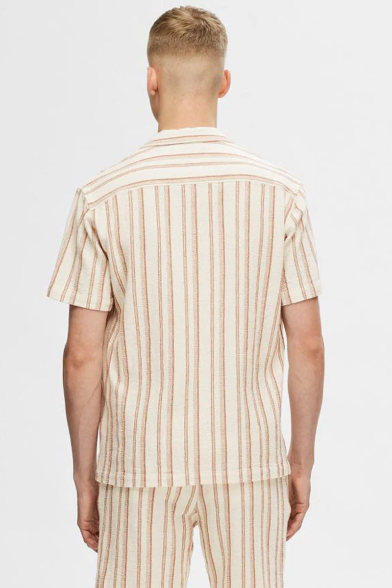 Selected Regular West Shirts SS Resort Egret - Image 5