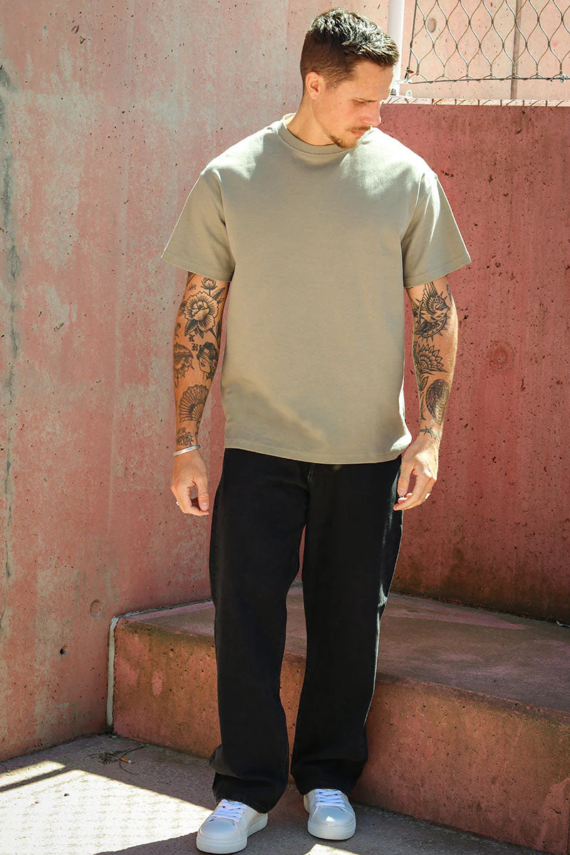 Solid Danton Box Fit Tee Vetiver - Image 2