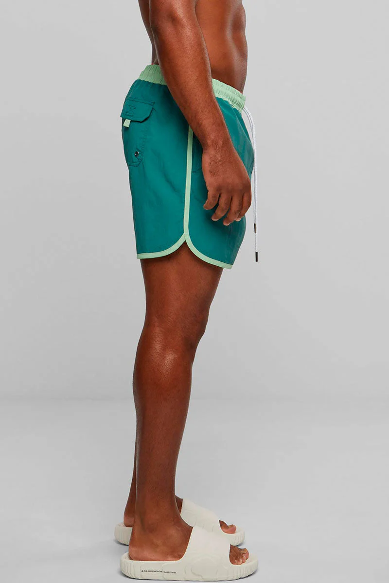Urban Classics Retro Swimshorts Vintagre Green - Image 3