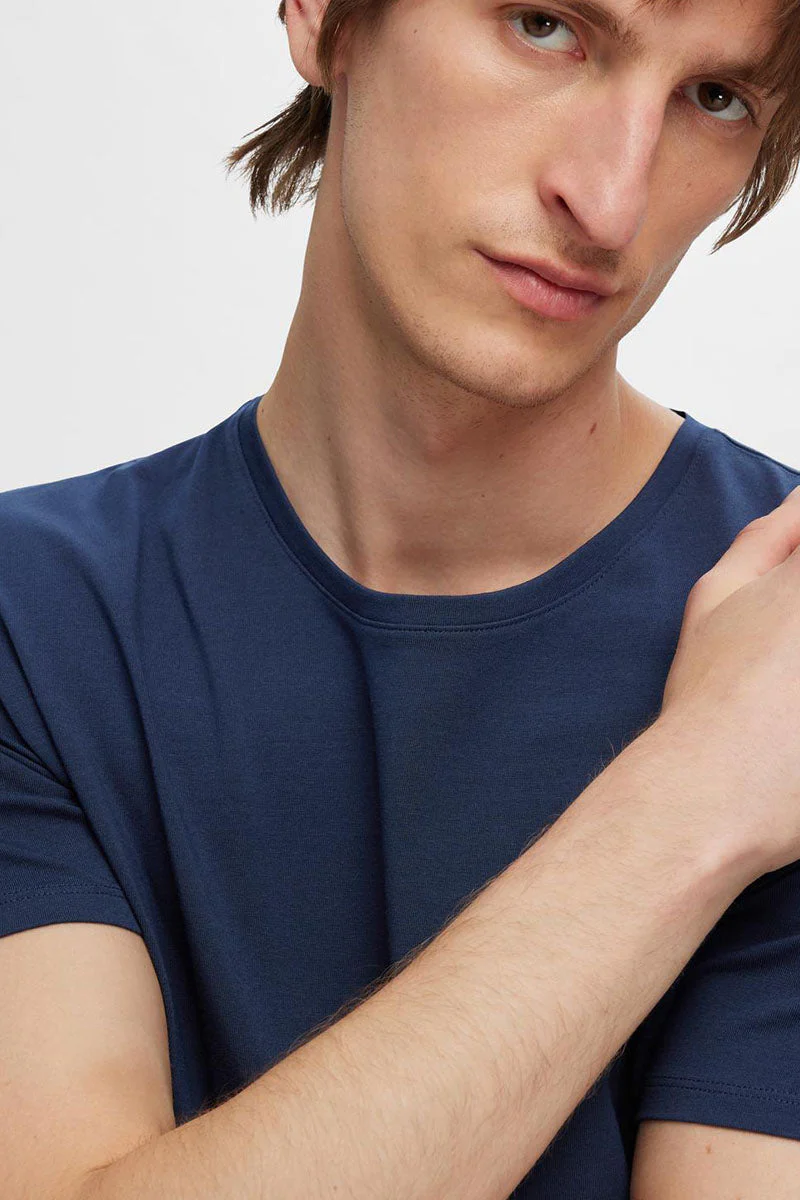 Selected ROLAND BASIC TEE 3-PACK Navy Blazer - Image 4