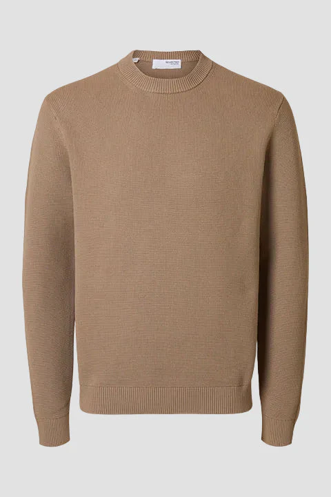 Selected Dane LS Structure Knit Crew Neck Greige - Image 6