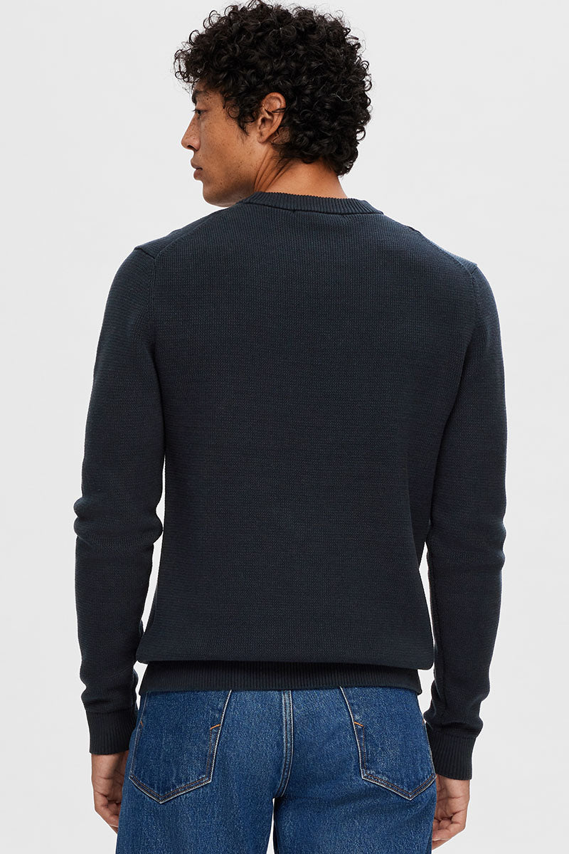 Selected Dane LS Structure Knit Crew Neck Sky Captain - Image 5