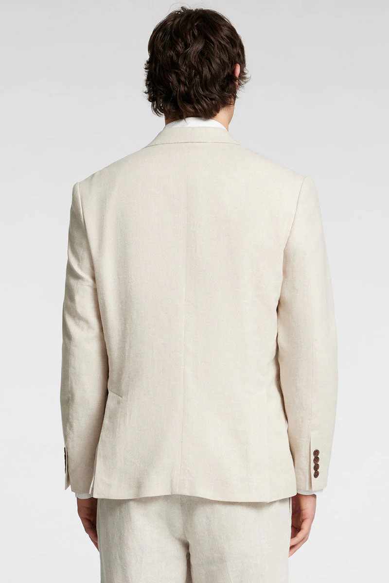 Selected Malik Sun Regular Linen Blazer Oatmeal - Image 5