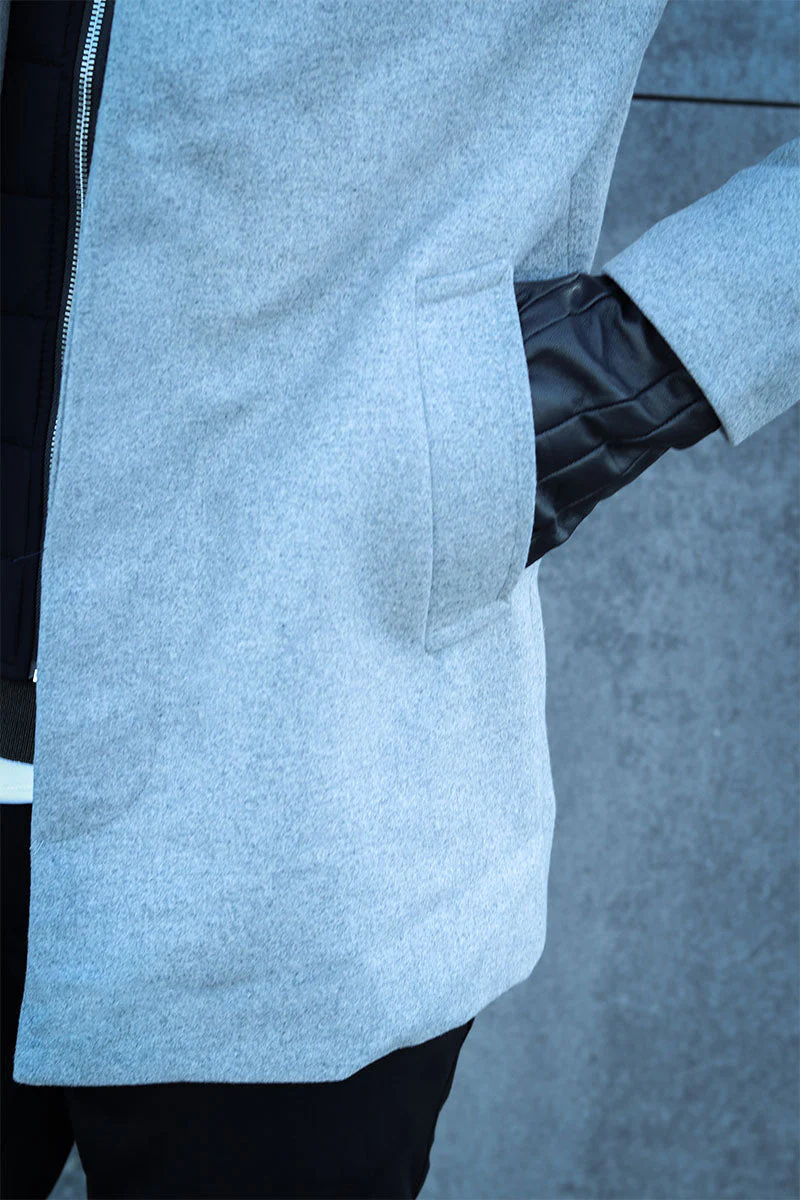 Jack & Jones Harrison Wool Jacket Light Grey Melange - Image 6