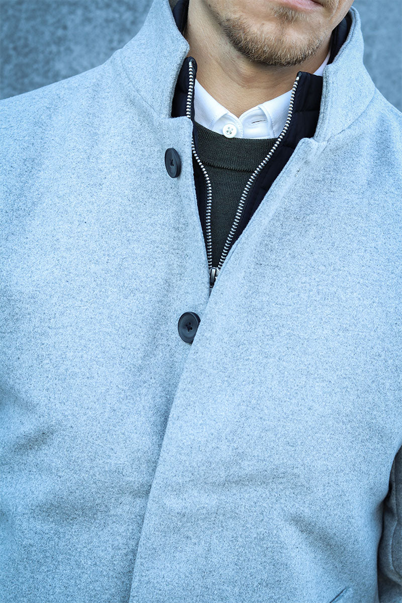 Jack & Jones Harrison Wool Jacket Light Grey Melange - Image 7