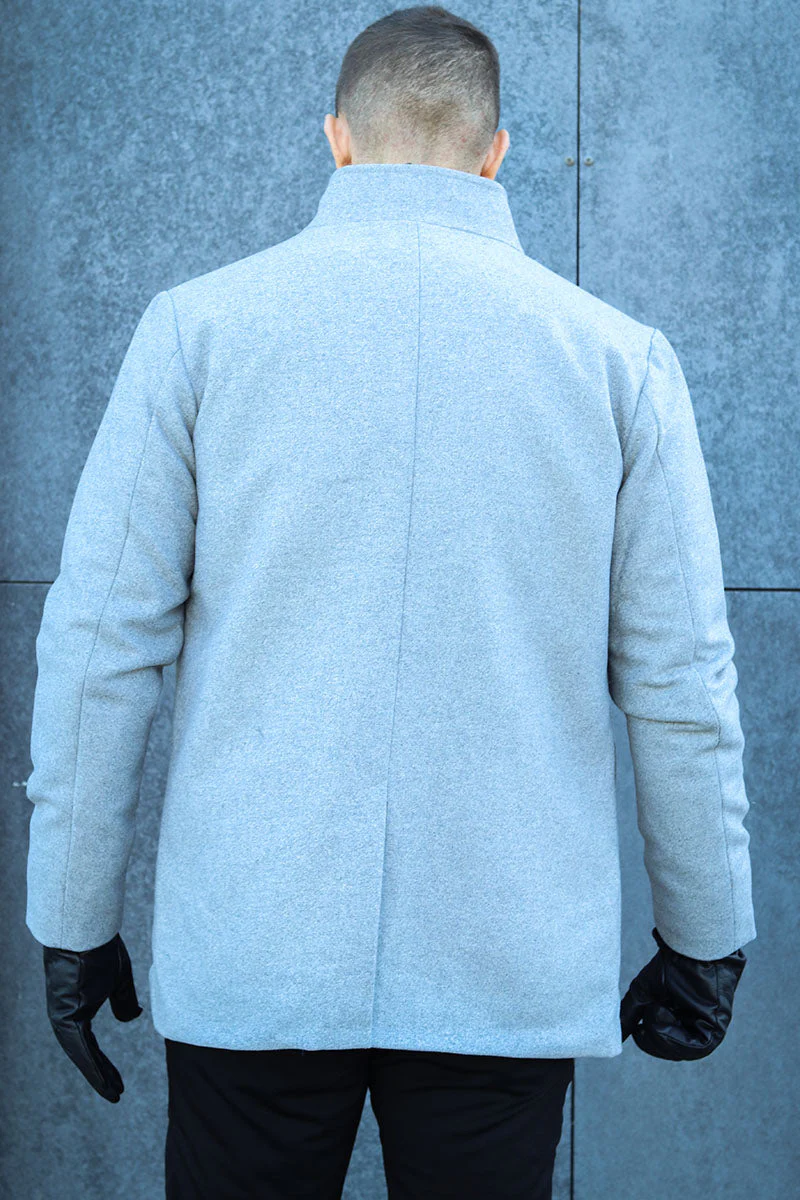 Jack & Jones Harrison Wool Jacket Light Grey Melange - Image 9