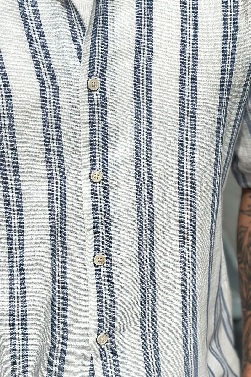 Jack & Jones Enzo Stripe Resort Shirt SS White - Image 4