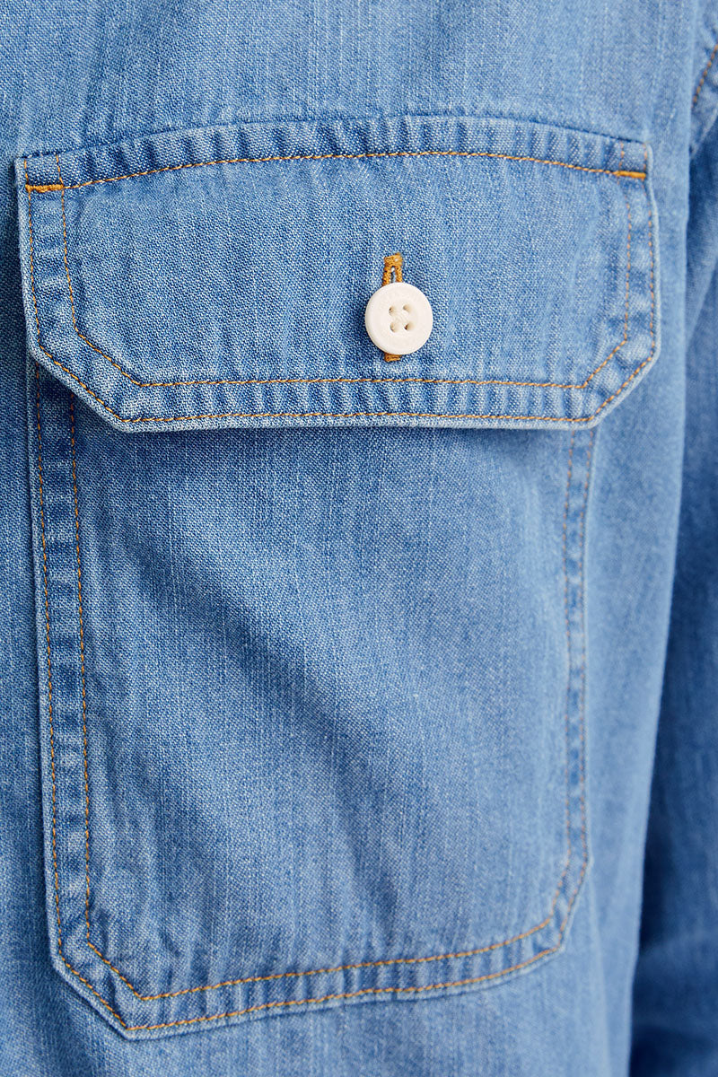 Jack & Jones Travis Shirt LS Light Blue Denim - Image 4