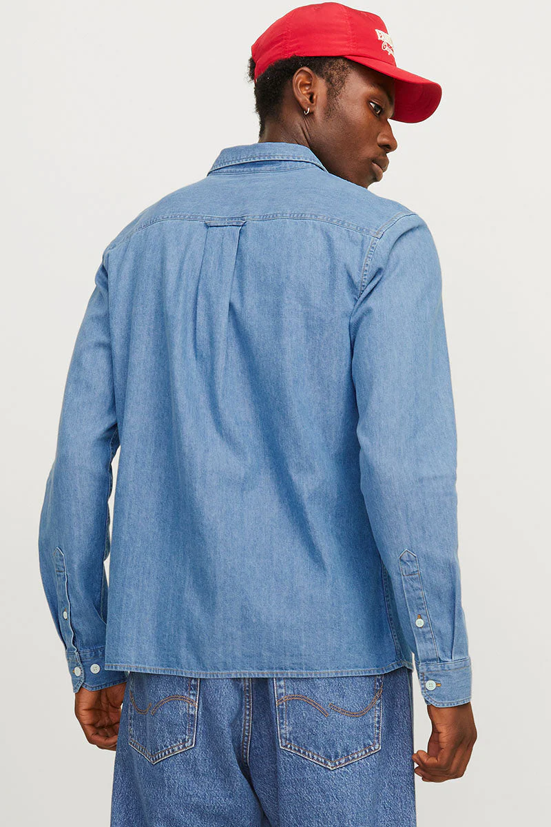 Jack & Jones Travis Shirt LS Light Blue Denim - Image 6