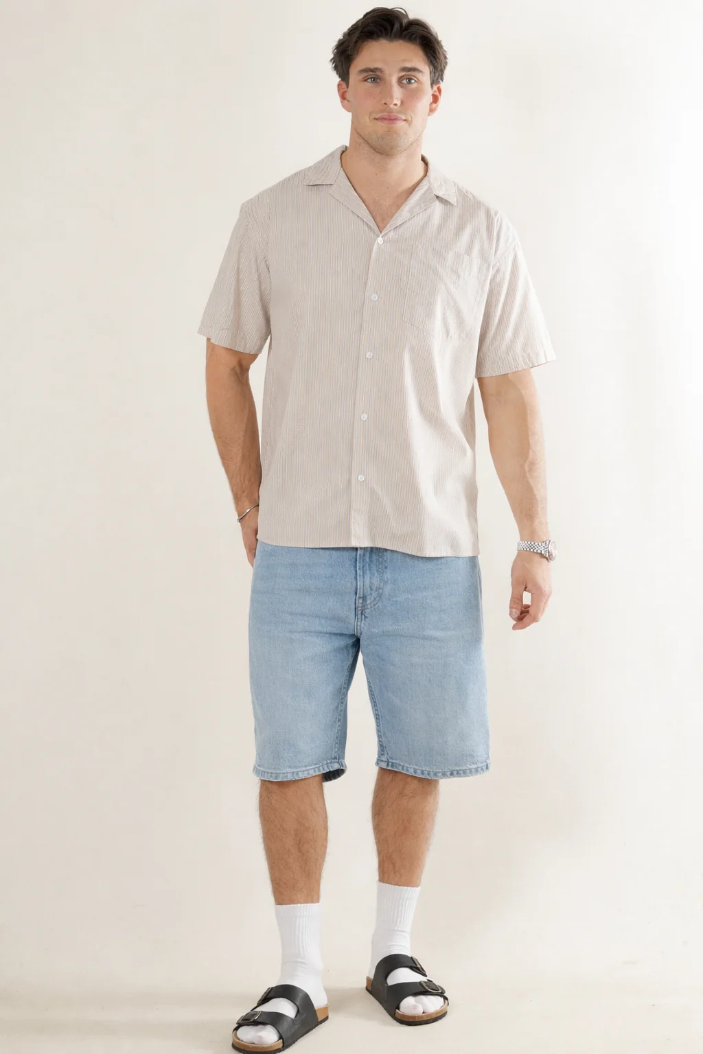 Jack & Jones Cody Poplin Resort Shirt SS Oxford Tan - Image 2