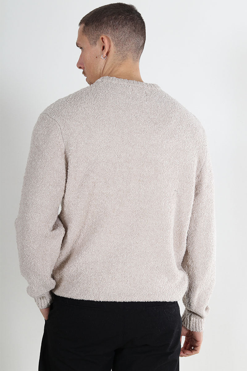 ONLY & SONS Rory Boucle Crew Knit Silver Lining - Image 4