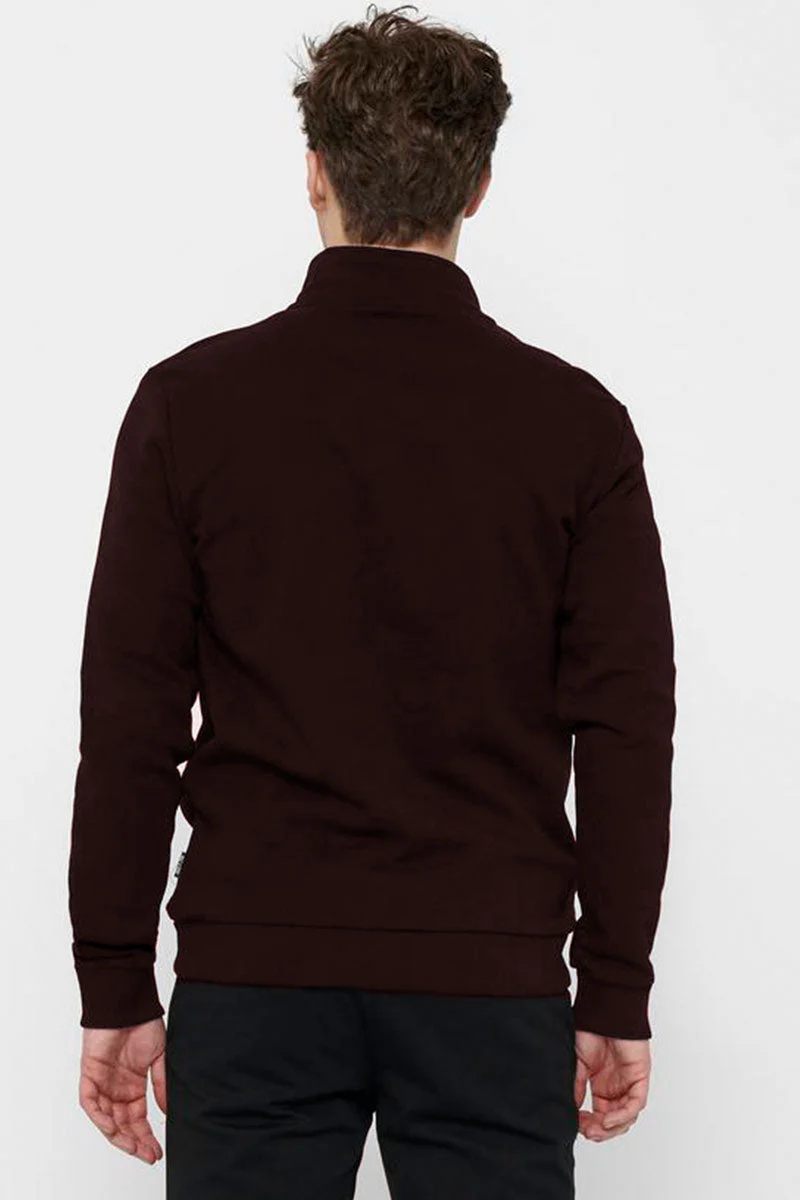 ONLY & SONS Ceres Half Zip Sweat Fudge - Image 5