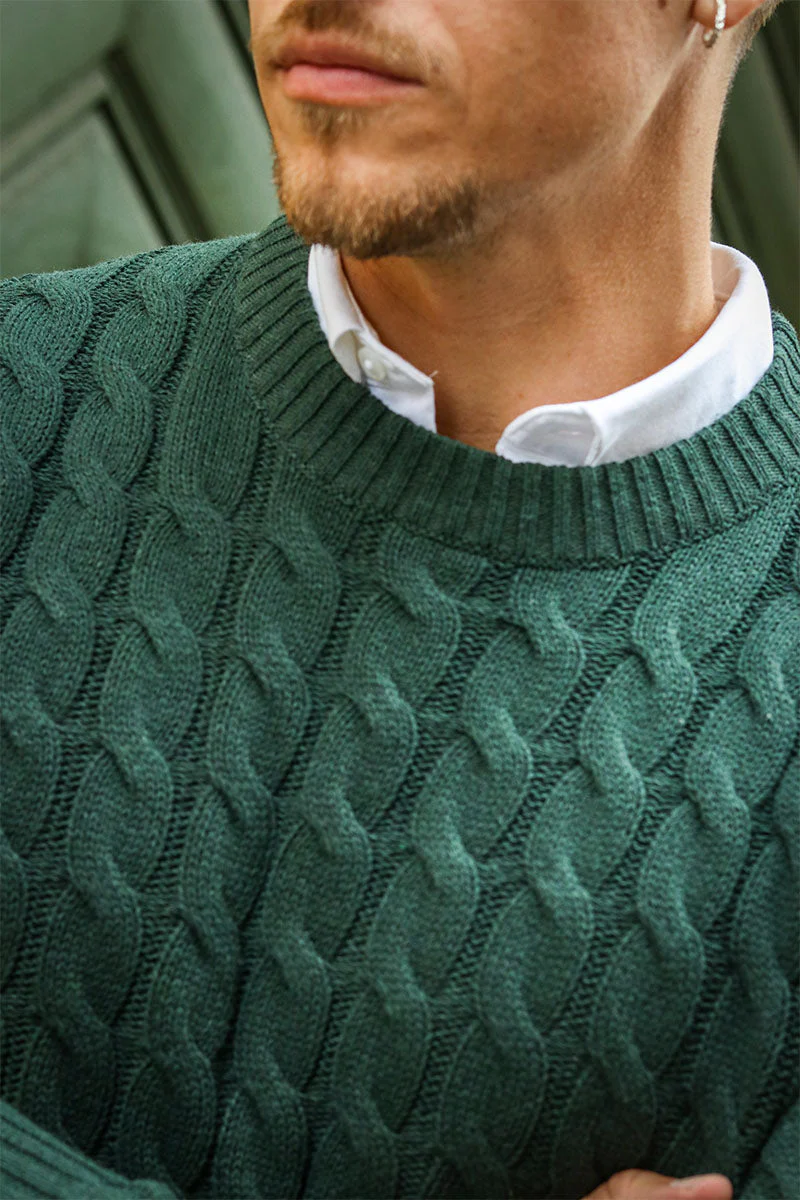 ONLY & SONS Kicker Cable Knit Crew Neck Rosin - Image 5