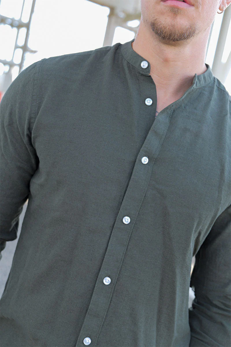 ONLY & SONS Caiden LS Linen Mao Shirt Kambaba - Image 3