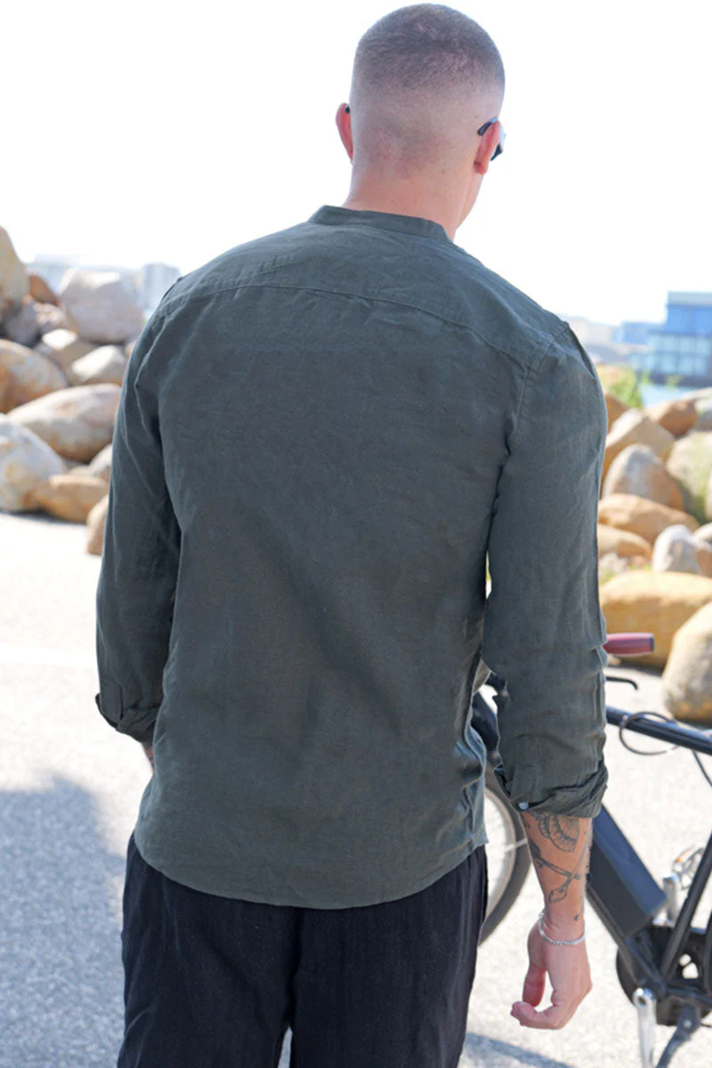 ONLY & SONS Caiden LS Linen Mao Shirt Kambaba - Image 4