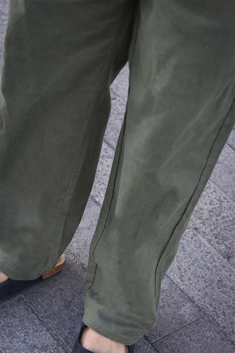 ONLY & SONS Sinus Loose Cotton Linen Pants Olive Night - Image 3