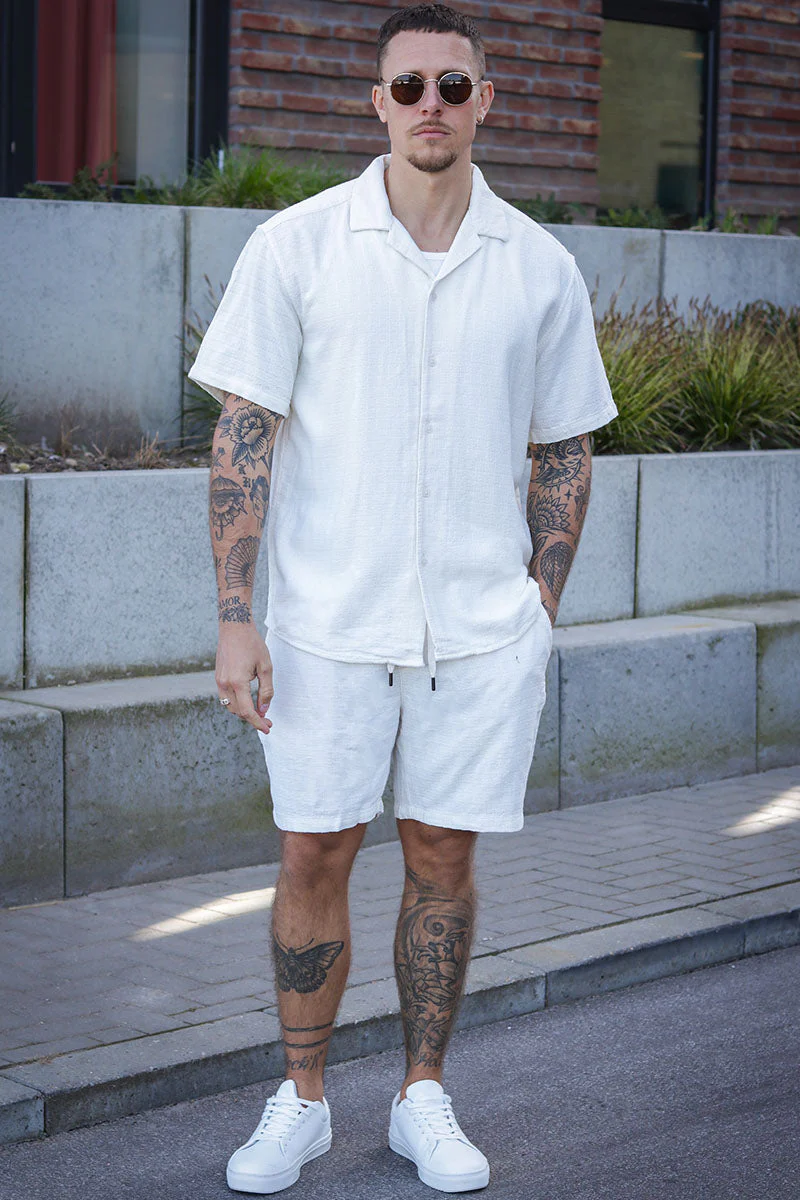 ONLY & SONS Tel Latham Linen Shorts Cloud Dancer - Image 2