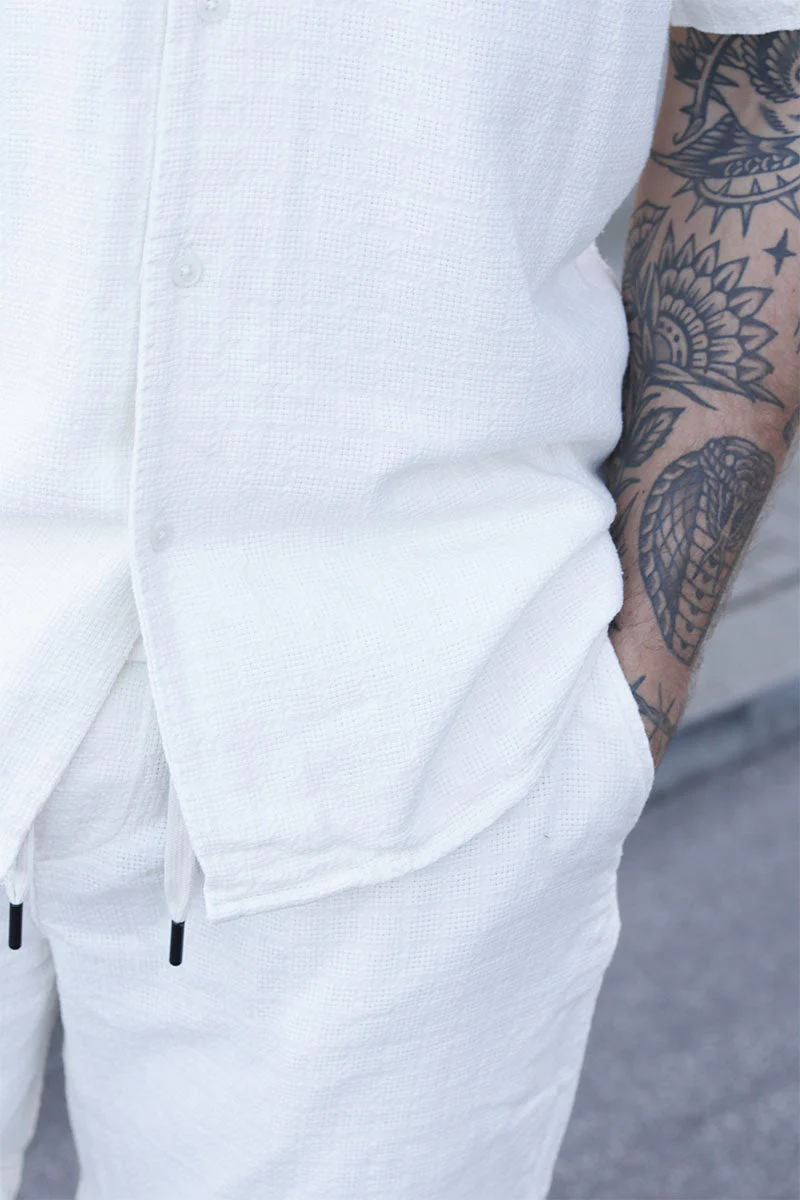 ONLY & SONS Tel Latham Linen Shorts Cloud Dancer - Image 3
