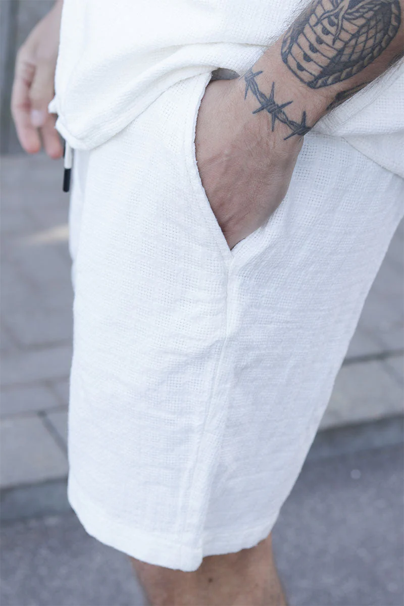 ONLY & SONS Tel Latham Linen Shorts Cloud Dancer - Image 4