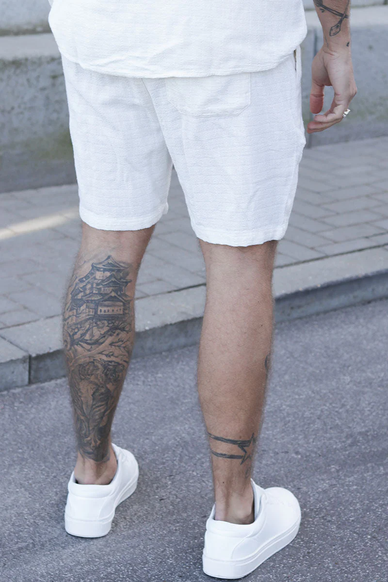 ONLY & SONS Tel Latham Linen Shorts Cloud Dancer - Image 5