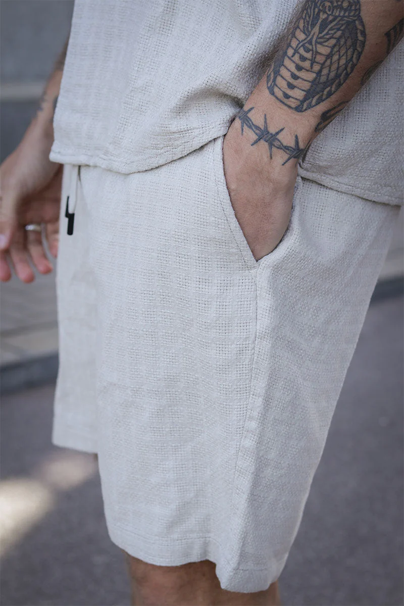 ONLY & SONS Tel Latham Linen Shorts Silver Lining - Image 3