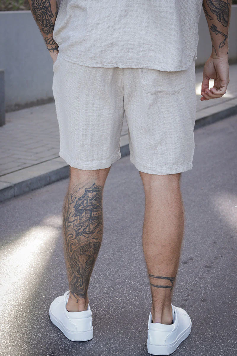 ONLY & SONS Tel Latham Linen Shorts Silver Lining - Image 4