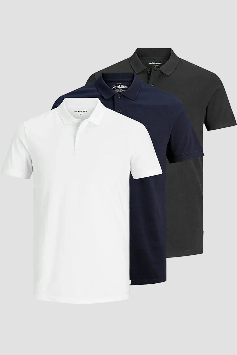 Jack & Jones Basic Polo 3-Pack Navy Blazer