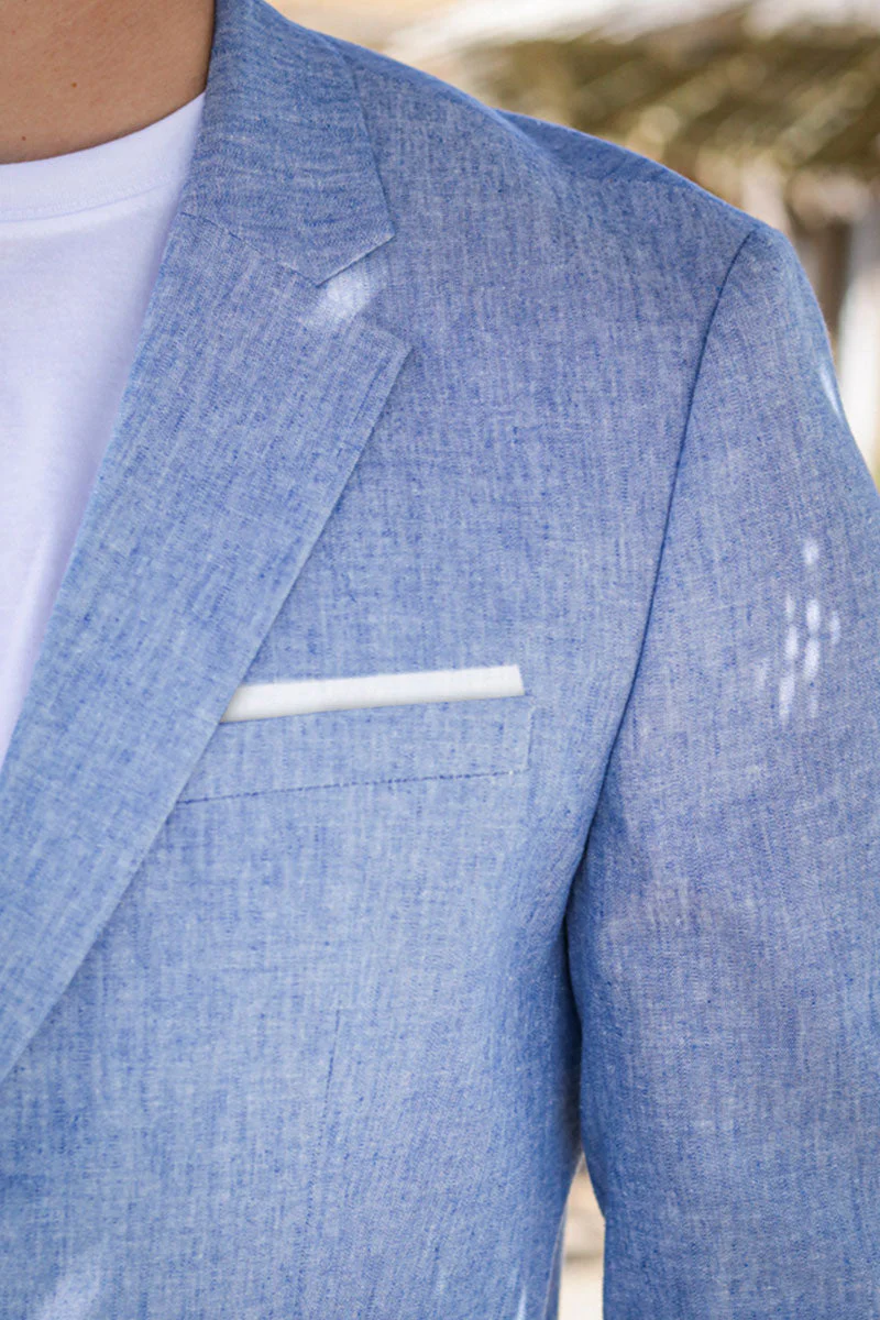 Jack & Jones Riviera Linen Blazer Nautical Blue - Image 6