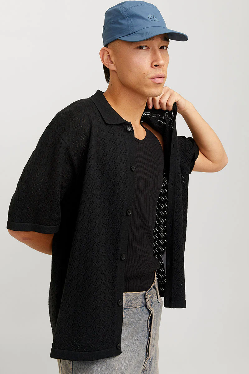 Jack & Jones Tyler Knit SS Polo Black - Image 2