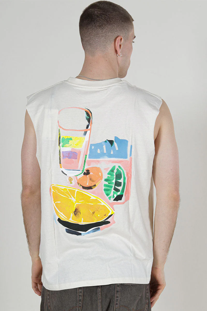 Jack & Jones Varenna Sleveless Tee Antique White - Image 3